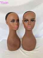 Pwigs Female Dark Brown Makeup Mannequin Head Wig Mannequin Heads Display Piercable with T-pin In without Shoulder