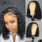 Deep Wave Bob Lace Front Human Hair Wigs Short Bob Wig 13x4 4x4 Lace Frontal Wigs Brazilian Black Pre Plucked Curly Human Hair