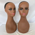 Pwigs Female Dark Brown Makeup Mannequin Head Wig Mannequin Heads Display Piercable with T-pin In without Shoulder