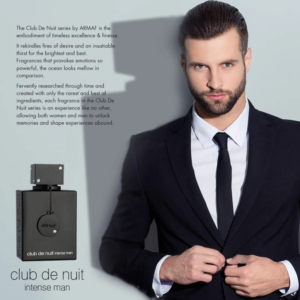 Armaf Club de Nuit Intense Man Eau de Toilette (106ml/3.6 fl oz) – A spicy, woody fragrance for men featuring smoky pineapple and birch notes; offers 8–12 hours of longevity and strong projection, making it suitable for b