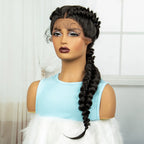 Twist Braided Wigs Synthetic Lace Front Handmade Knotelss Braided Lace Wigs Natural Braidis Wigs with Baby Hair for Black Women