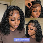 Deep Wave Bob Lace Front Human Hair Wigs Short Bob Wig 13x4 4x4 Lace Frontal Wigs Brazilian Black Pre Plucked Curly Human Hair