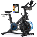 MERACH Exercise Bike Brake Pad/Magnetic Stationary Bike with Exclusive App Low Noise Indoor Cycling Bike with Fitness Courses