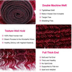 99J Color Burmese Curly Hair Bundles Burgundy 100% Human Hair Bundle Extension Human Hair Weave Tissage  Deep Wave 1/3/4 Bundles