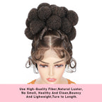 Synthetic Bantu Braided Wigs 11 Inches Full Lace Braided Wig with Baby Hair Afro Short Wigs Knotless Box Braids Wigs for Women