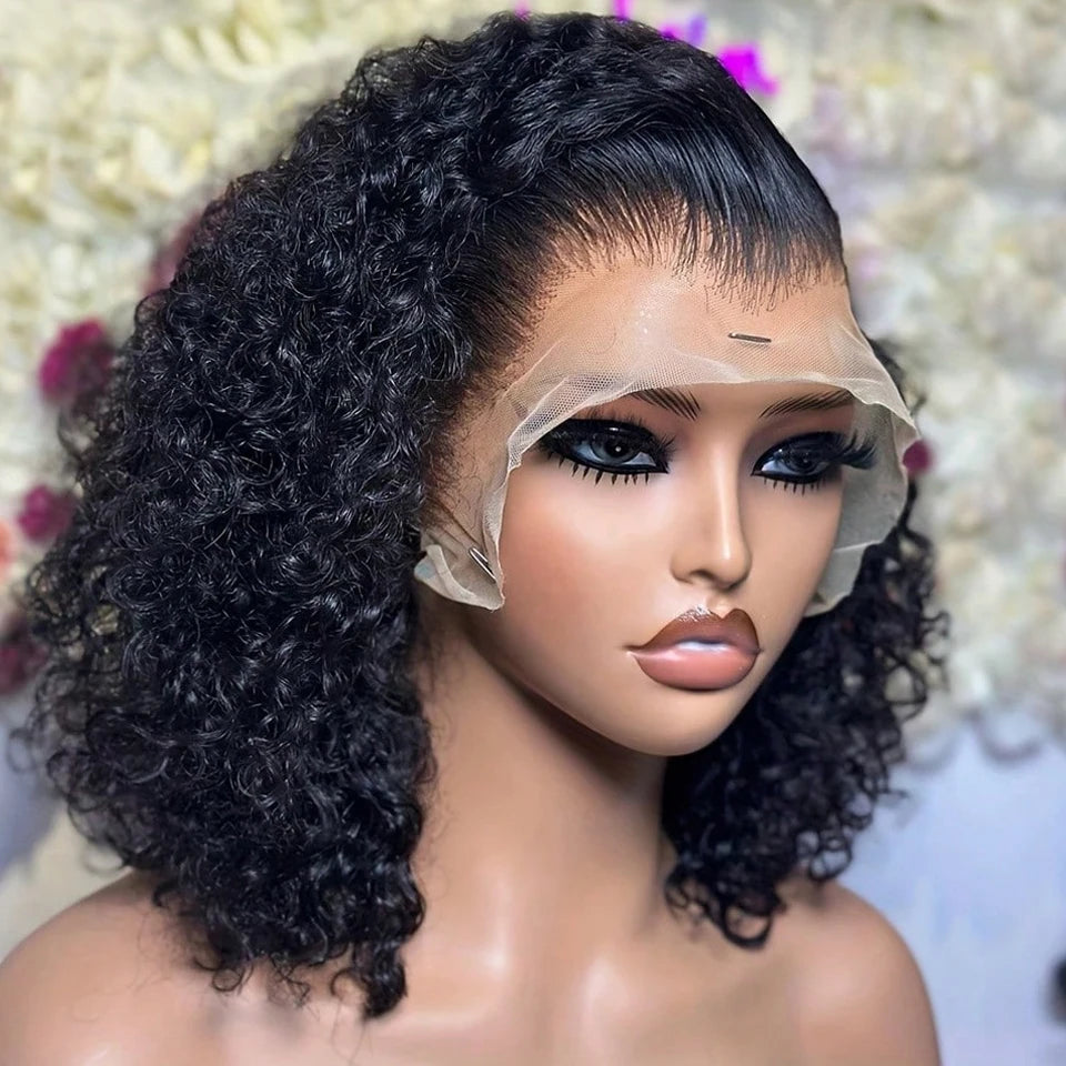 Jerry Curly Wigs 13x4 HD Lace Frontal Wig Glueless Remy Human Hair 4x4 Lace Closure Wig Water Wave Virgin Human Hair for Women Main image