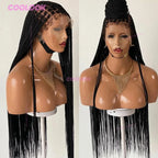 36" Cornrow Braids Lace Wigs Synthetic Full Lace Braided Wigs For Women Knotless Box Braid Wig Braided Wigs