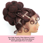 Synthetic Bantu Braided Wigs 11 Inches Full Lace Braided Wig with Baby Hair Afro Short Wigs Knotless Box Braids Wigs for Women
