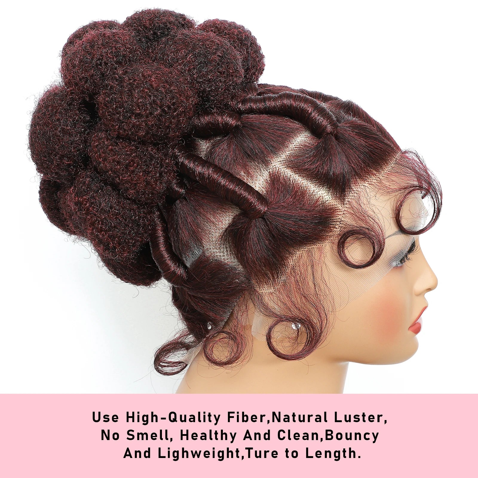 Synthetic Bantu Braided Wigs 11 Inches Full Lace Braided Wig with Baby Hair Afro Short Wigs Knotless Box Braids Wigs for Women