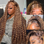 Highlight Wig Human Hair Ombre Hd Lace Wig 13x6 Deep Curly Lace Frontal Human Hair Wig Brazilian 13x4 Water Wave Wigs For Women