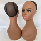 Pwigs Female Dark Brown Makeup Mannequin Head Wig Mannequin Heads Display Piercable with T-pin In without Shoulder