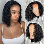 Deep Wave Bob Lace Front Human Hair Wigs Short Bob Wig 13x4 4x4 Lace Frontal Wigs Brazilian Black Pre Plucked Curly Human Hair