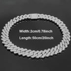 Iced Out CZ Stone Men jewelry Hip Hop Micro Pave Cuban Link Chain High Quality Heavy Chunky Necklace 3 Rows Cubic Zirconia
