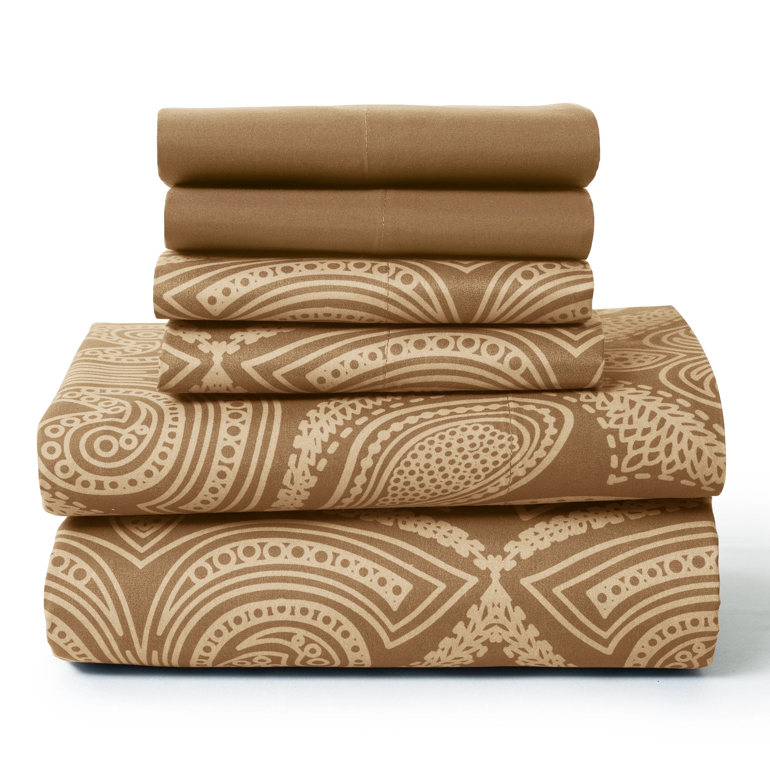 Lux Decor 6Pc Paisley Sheet Set – Soft Microfiber, Wrinkle-Free, Luxurious Printed Bed Sheets Main image