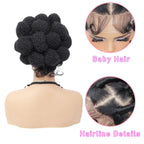 Synthetic Bantu Braided Wigs 11 Inches Full Lace Braided Wig with Baby Hair Afro Short Wigs Knotless Box Braids Wigs for Women