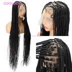 36" Cornrow Braids Lace Wigs Synthetic Full Lace Braided Wigs For Women Knotless Box Braid Wig Braid African Braided Wigs