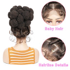 Synthetic Bantu Braided Wigs 11 Inches Full Lace Braided Wig with Baby Hair Afro Short Wigs Knotless Box Braids Wigs for Women
