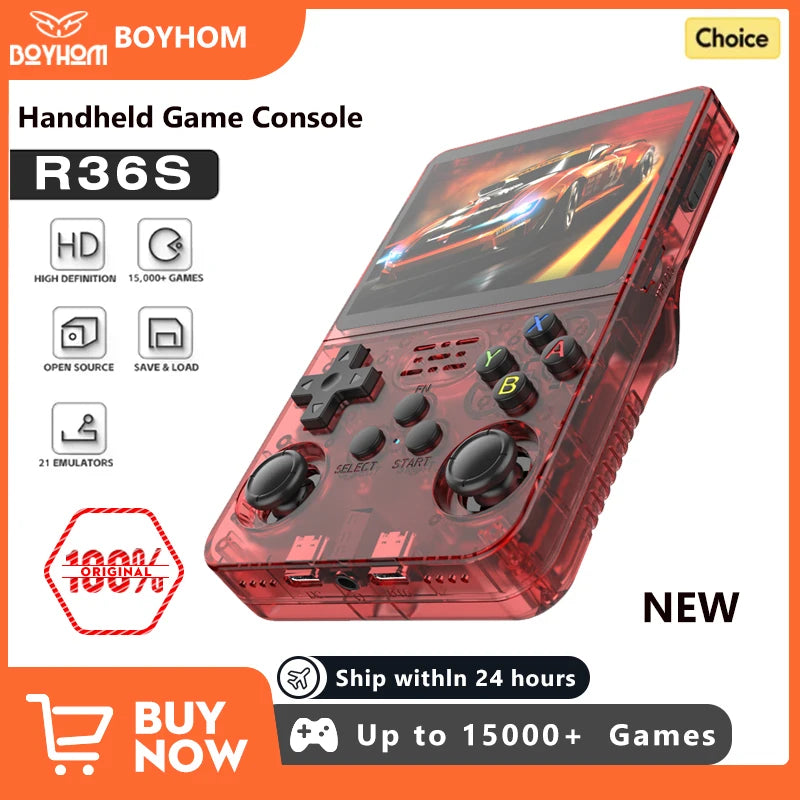 NEW R36S Retro Handheld Game Console Linux System 3.5 Inch IPS Screen Portable Pocket Video Player 64GB 128GB Games Kid Gift Main image