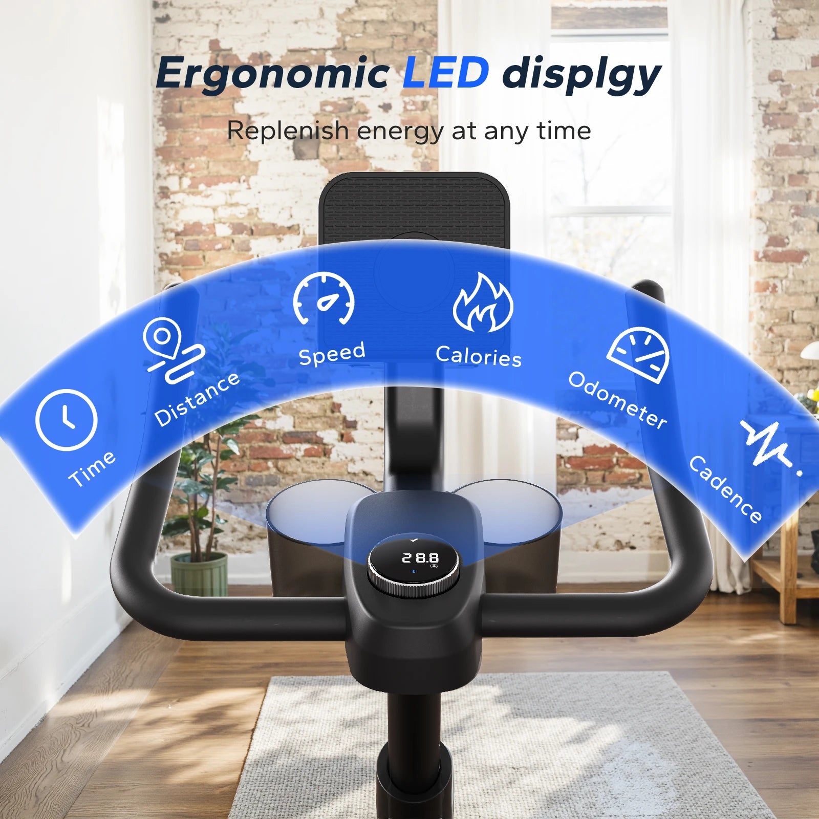 MERACH Exercise Bike Brake Pad/Magnetic Stationary Bike with Exclusive App Low Noise Indoor Cycling Bike with Fitness Courses Secondary image