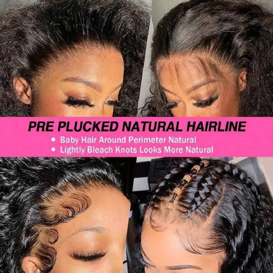 Deep Curly Lace Front Wigs Transparent HD 13x4 Lace Frontal Wigs Deep Wave 100% Real Human Hair Wigs For Women Wet And Wavy