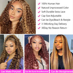 Highlight Wig Human Hair Ombre Hd Lace Wig 13x6 Deep Curly Lace Frontal Human Hair Wig Brazilian 13x4 Water Wave Wigs For Women