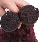 99J Color Burmese Curly Hair Bundles Burgundy 100% Human Hair Bundle Extension Human Hair Weave Tissage  Deep Wave 1/3/4 Bundles
