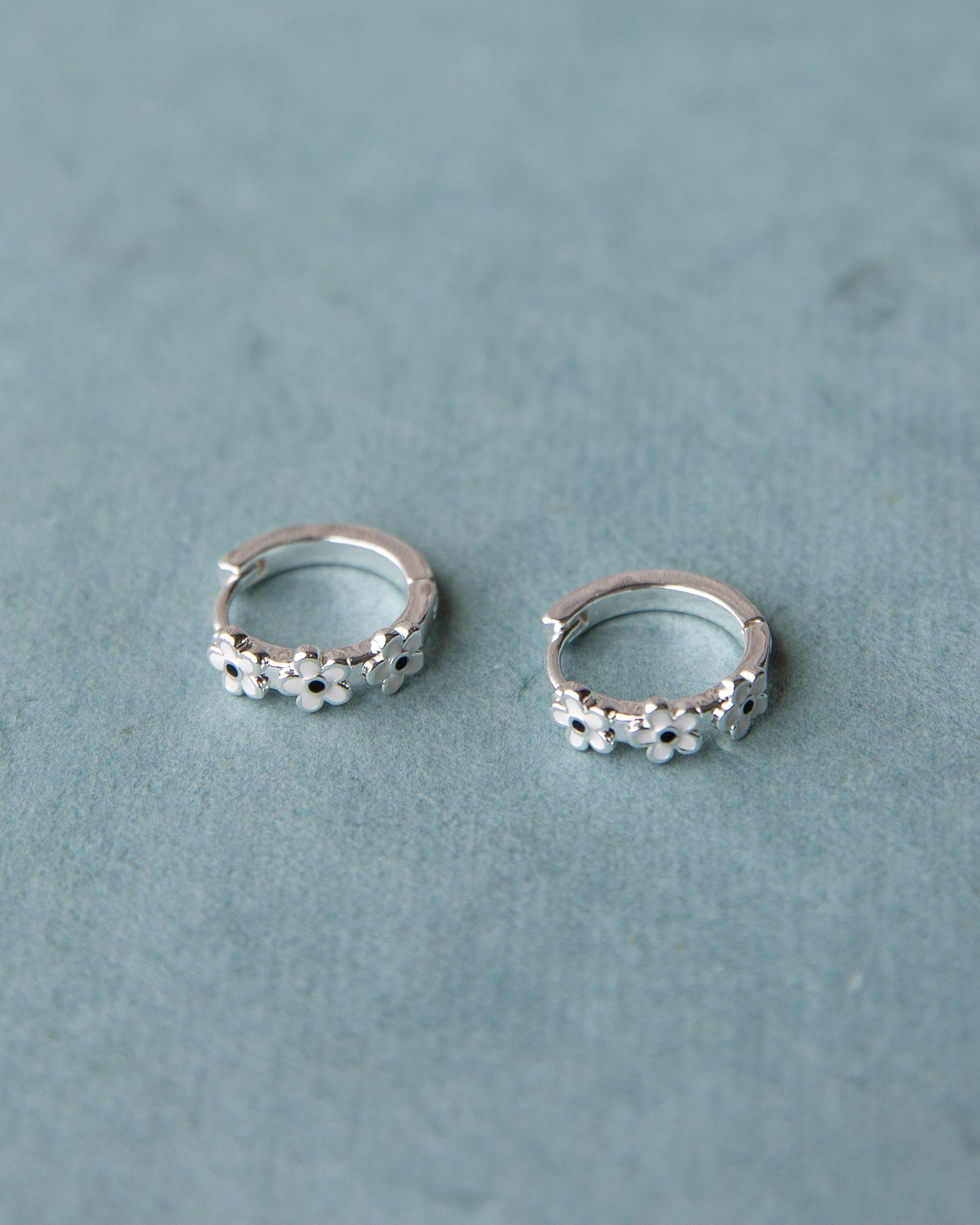 Silver In Bloom Huggie Hoop Secondary image