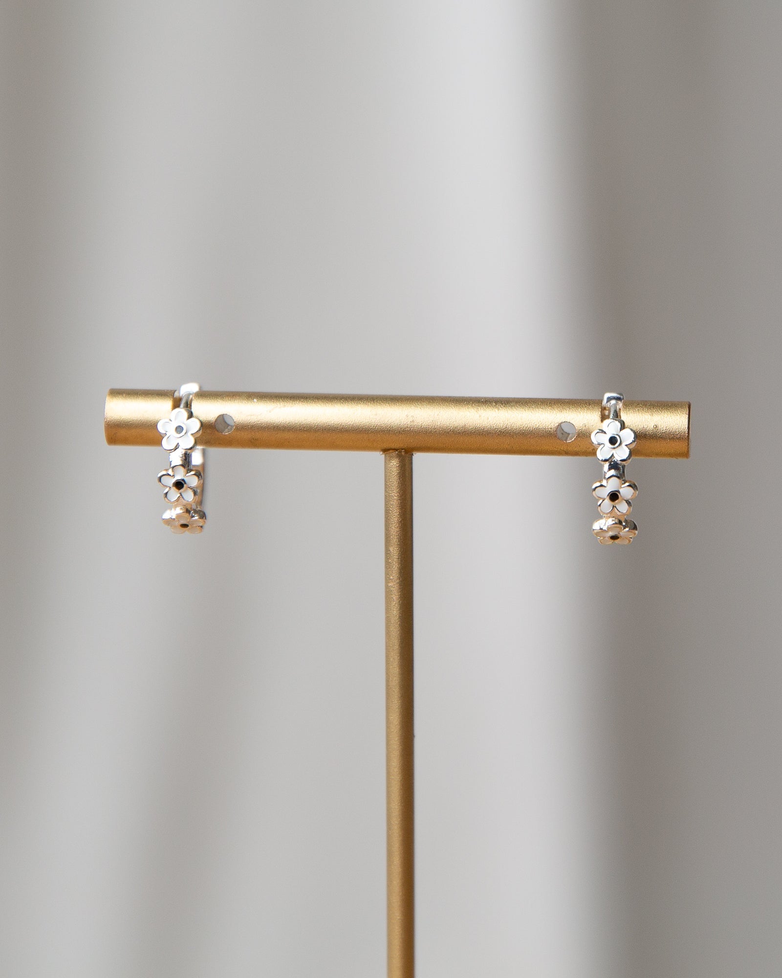 Silver In Bloom Huggie Hoop Main image