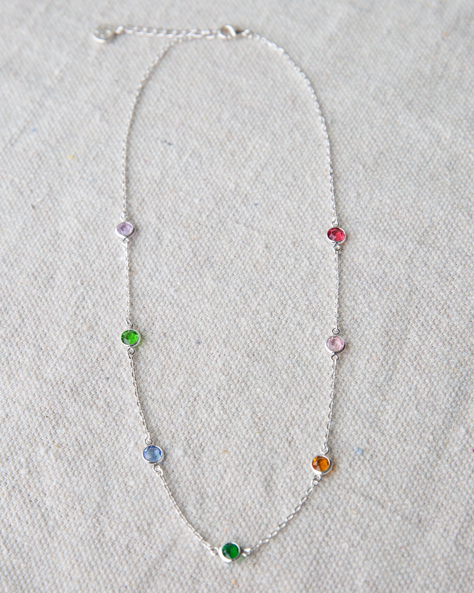 Silver Pop of Color Necklace Main image