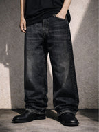 BLACK WASH BAGGY DENIM