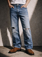 CLASSIC DISTRESSED BOOTCUT DENIM
