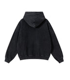 NOIR VINTAGE WASH ZIP HOODIE