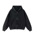 NOIR VINTAGE WASH ZIP HOODIE