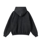 NOIR DISTRESSED ZIP HOODIE