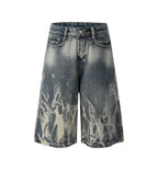 ACID DENIM SHORTS
