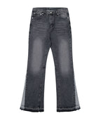 CHARCOAL SPLIT FLARE DENIM