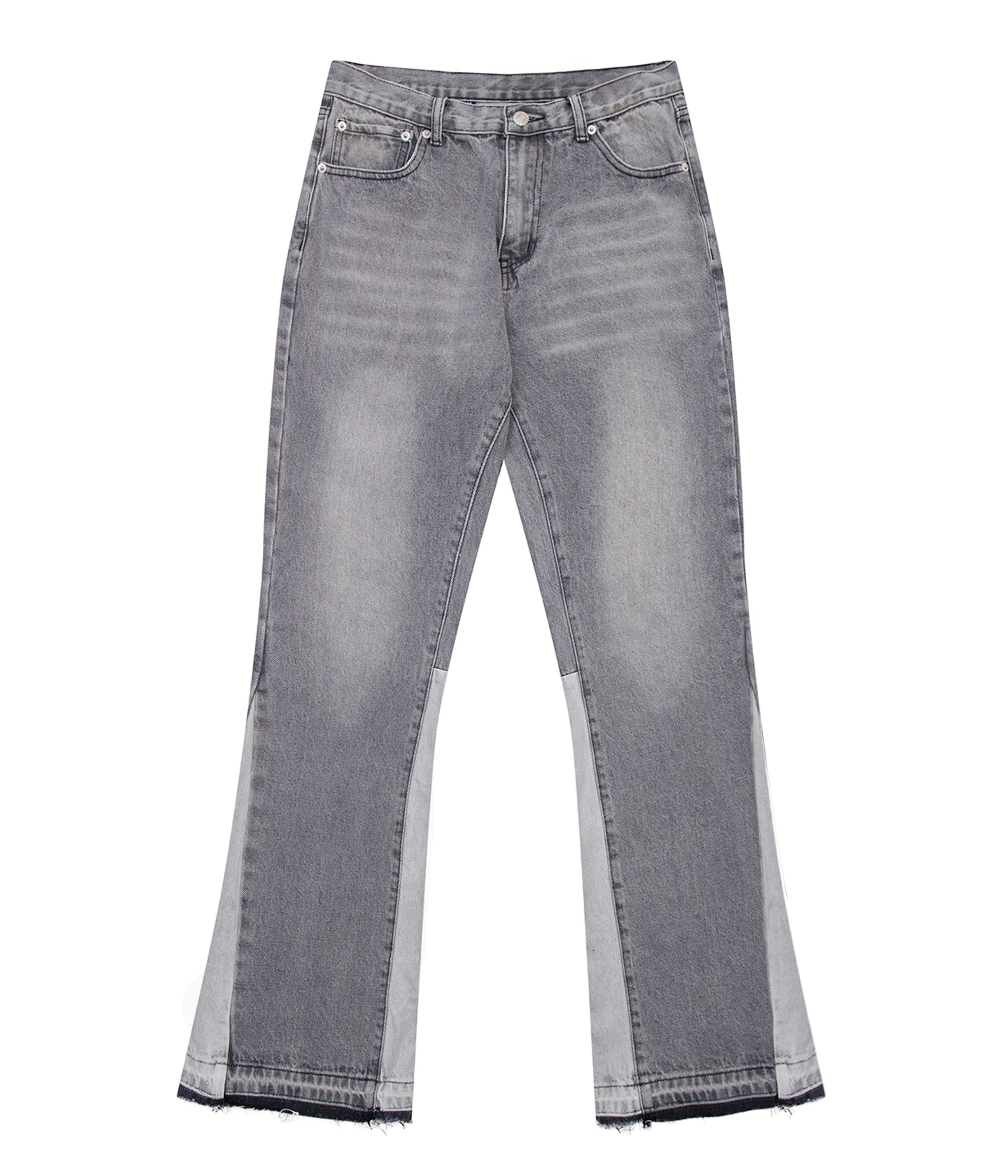 GREY SPLIT FLARE DENIM