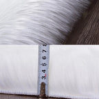 Luxury Imitation Fur Cushion Plush Sofa Carpet Faux Fur Sheepskin Rug Balcony Bay Window Mat Kid's Bedroom Fluffy Blanket White