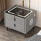 Modern Simple Luxury Smart Bedside Table New Solid Wood Multi-Functional Wireless Charging Accessible Internet Bedroom Furniture