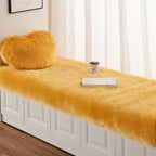 Luxury Imitation Fur Cushion Plush Sofa Carpet Faux Fur Sheepskin Rug Balcony Bay Window Mat Kid's Bedroom Fluffy Blanket White
