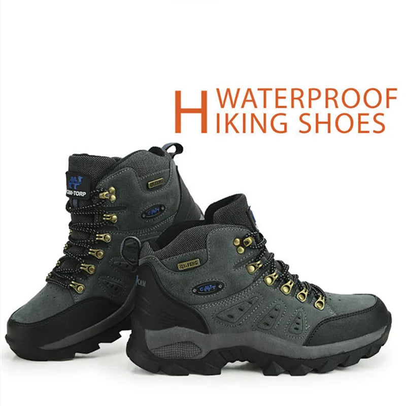 Hot Selling High Quality Mid-Top Outdoor Sports Hiking Shoes Large Size Leather Leisure Shoes for Couples for Autumn Winter
