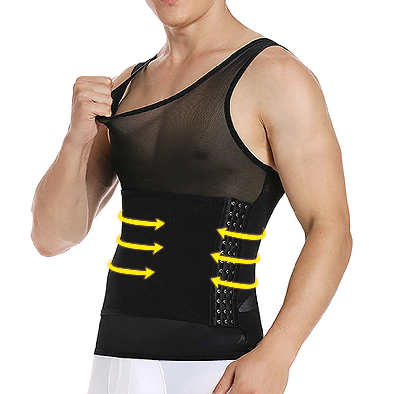 Shape Men Slimming Body Shaper Waist Trainer Vest with Tummy Control Girdle Posture Back Correction Abdomen Tank Top Shaperwear Main image