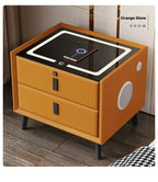 Modern Simple Luxury Smart Bedside Table New Solid Wood Multi-Functional Wireless Charging Accessible Internet Bedroom Furniture