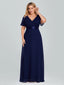 Plus Size Evening Dresses Long XUCTHHC Elegant A Line V Neck Ruffles Chiffon Formal Wedding Party Dress Robe De Soiree 2021
