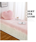 Luxury Imitation Fur Cushion Plush Sofa Carpet Faux Fur Sheepskin Rug Balcony Bay Window Mat Kid's Bedroom Fluffy Blanket White