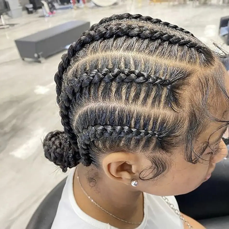 Wholesale Glueless Braid Wig Vendors,Full Lace Braided Wigs Human Hair for Women,Transparent Cornrow Braided Lace Front Wig Secondary image