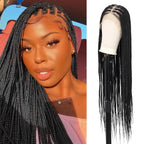 36 Inch HD Lace Front Cornrow Braided Wigs for BLACK  Women  Knotless Braided Wigs for Women Box Braid Wig