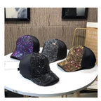 Women's Studded Rhinestone Baseball Cap Adjustable  Sparkle Bling Sun Hat