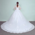 Wedding Dress 2026 The Elegant Half Sleeve Sexy V-neck Court Train Ball Gown Princess Vintage Lace Wedding Dresses Plus Szie