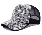 Women's Studded Rhinestone Baseball Cap Adjustable  Sparkle Bling Sun Hat